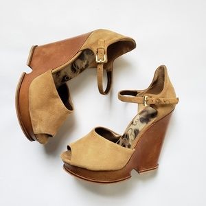 Sam Edelman Camel Suede Javi Wedge Sandal